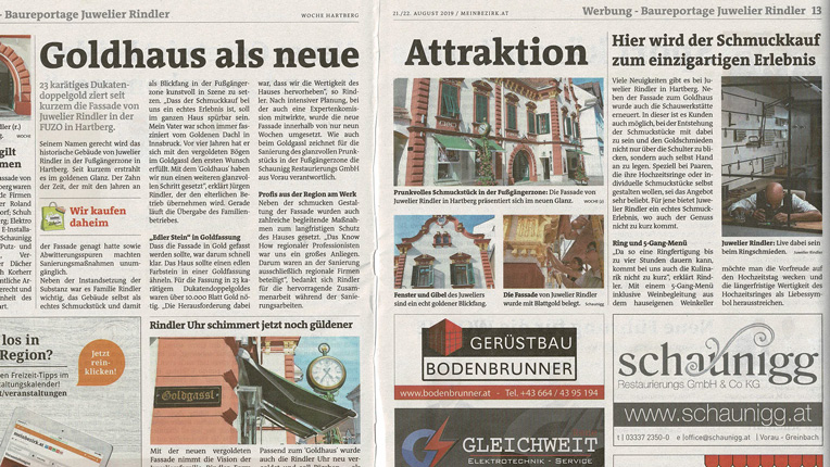 Read more about the article Rindler Baureportage (Hartberger Woche)